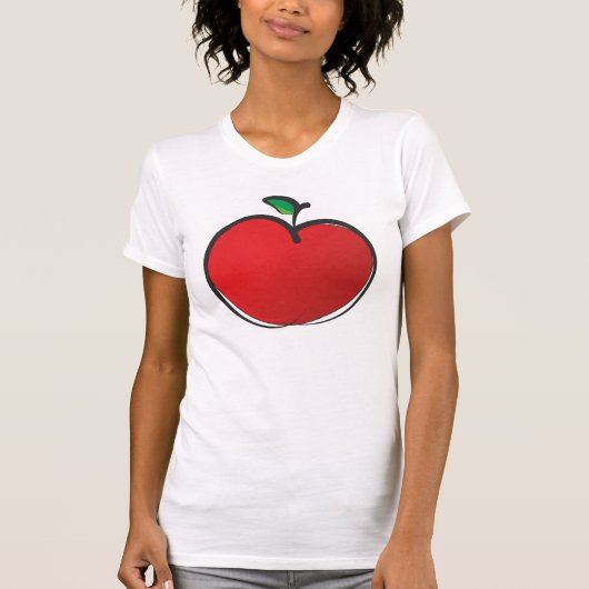 Big Red Apple Zeichnend T-Shirt (Vorderseite)