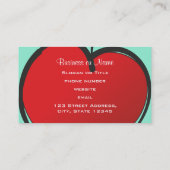 Big Red Apple Zeichnend Visitenkarte (Rückseite)