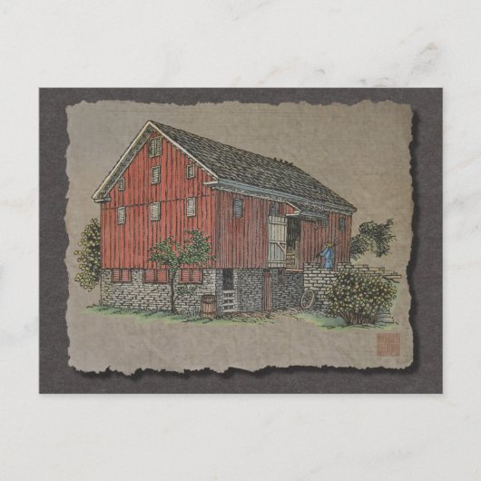 Big Red Bank Barn Postkarte (Vorderseite)