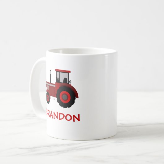 Big Red Bauern Traktor mit Ihrer Tasse (Vorderseite Links)