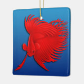 Big Red Betta Splendens Keramikornament (Links)