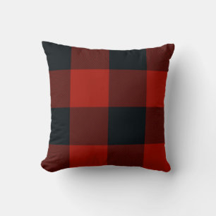 Big Red & Black Buffalo Kariert Checkered Rustic Kissen