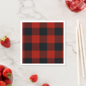 Big Red & Black Checkered Squares Buffalo Kariert Serviette (Beispiel)