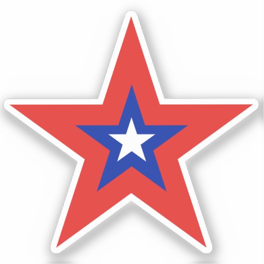 Big Red Border Patriotic American Kiss Cut Aufkleber (Vorderseite)