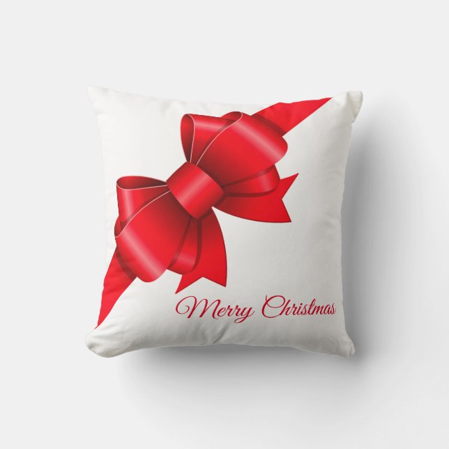 Big Red Bow Weihnachten Kissen (Vorderseite)