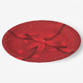Big Red Bow Weihnachtsgeschenk Pappteller (Schrägansicht)