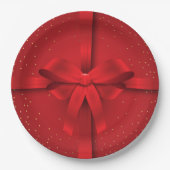 Big Red Bow Weihnachtsgeschenk Pappteller (Vorderseite)