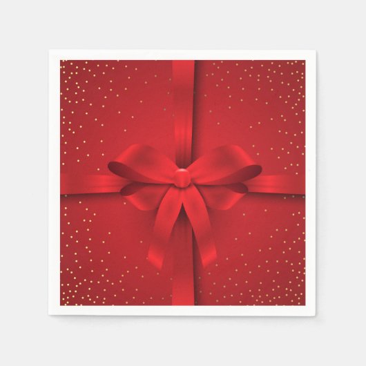 Big Red Bow Weihnachtsgeschenk Serviette (Vorderseite)