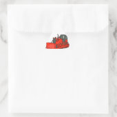 Big Red Bulldozer Dreieckiger Aufkleber (Tasche)