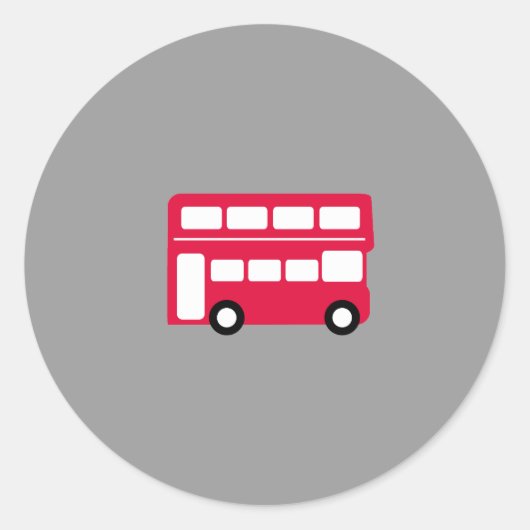 Big Red Bus Runder Aufkleber (Vorderseite)