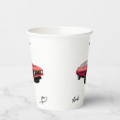 Big Red Car Custom Text Party Cup Pappbecher (Links)