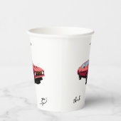 Big Red Car Custom Text Party Cup Pappbecher (Rechts)