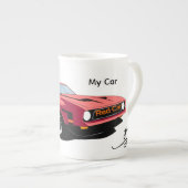 Big Red Car Spezial-Tasse – Individueller Text Aut Porzellantasse (Vorderseite Rechts)