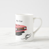 Big Red Car Spezial-Tasse – Individueller Text Aut Porzellantasse (Rechts)