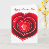 Big Red China Heart Happy Valentine's Day Card Karte (Gelbe Blume)
