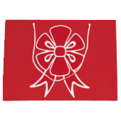Big Red Christmas Bow Geschenktasche Große Geschenktüte (Vorderseite)