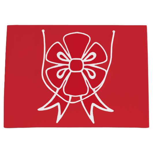 Big Red Christmas Bow Geschenktasche Große Geschenktüte (Vorderseite)