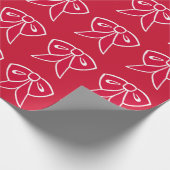 Big Red Christmas Bows Wrapping Paper Geschenkpapier (Ecke)