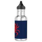 Big Red Crab auf blauem Hintergrund zurück zur Sch Edelstahlflasche (Rechts)