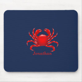 Big Red Crab auf blauem Hintergrund zurück zur Sch Mousepad