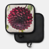 Big Red Dahlia Bloom Floral Topflappen (Vorderseite/Rückseite)