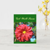 "Big Red Dahlia with Yellow 'Button' Center" Karte (Gelbe Blume)