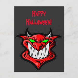 Big Red Devil Halloween Postcard Postkarte