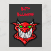 Big Red Devil Halloween Postcard Postkarte (Vorderseite)