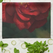 Big Red Dramatic Rose Art Kitchen Towel Geschirrtuch (Gefaltet)