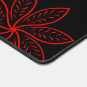 Big Red Floral Pattern auf Schwarz Schreibtischunterlage (Ecke)