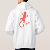 Big Red Gecko Silhouette and Your Name Hoodie (Rückseite)