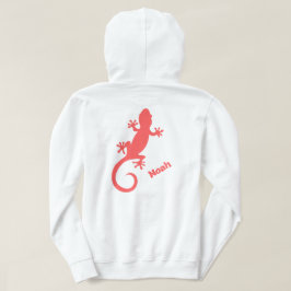 Big Red Gecko Silhouette and Your Name Hoodie