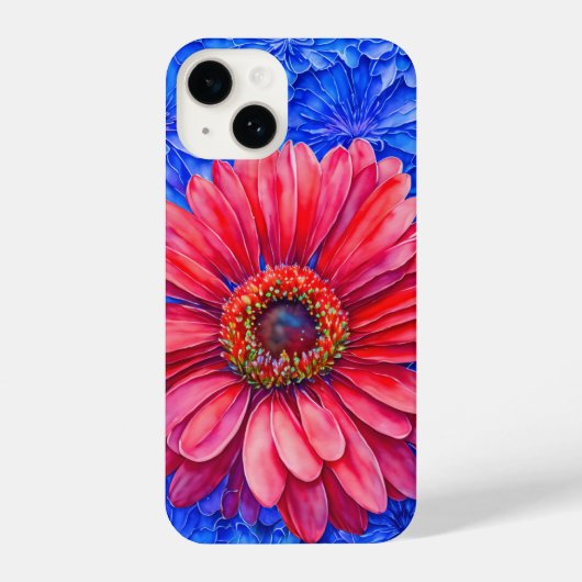 Big Red Gerbera Daisy Art Phone Case iPhone Hülle (Rückseite)