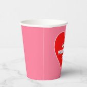 Big Red Happy Valentine's Day Heart Pappbecher (Rechts)