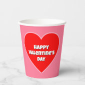 Big Red Happy Valentine's Day Heart Pappbecher (Vorderseite)