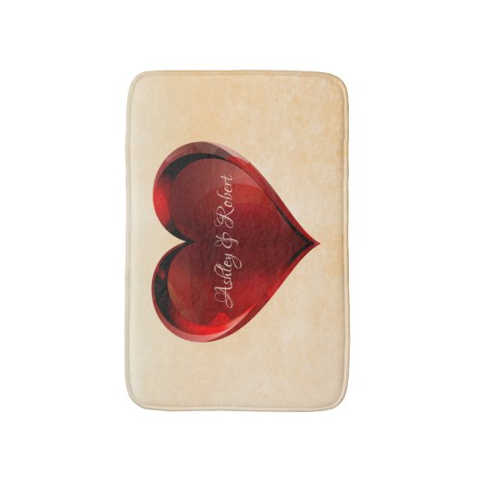 Big Red Heart Badematte (Vorderseite Vertikal)