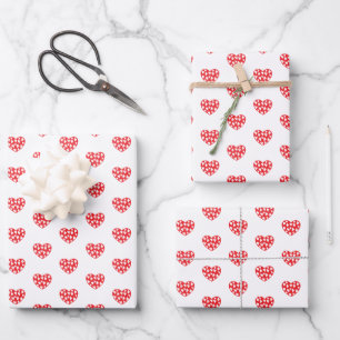 Big Red Heart Geschenkpapier Set