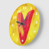 Big Red Heart Große Wanduhr (Winkel)