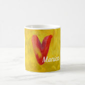 Big Red Heart Individuelle Name Kaffeetasse (Mittel)
