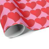 Big Red Heart, Liebe, rosa Valentinstag Geschenk Geschenkpapier (Rolleneckpunkt)