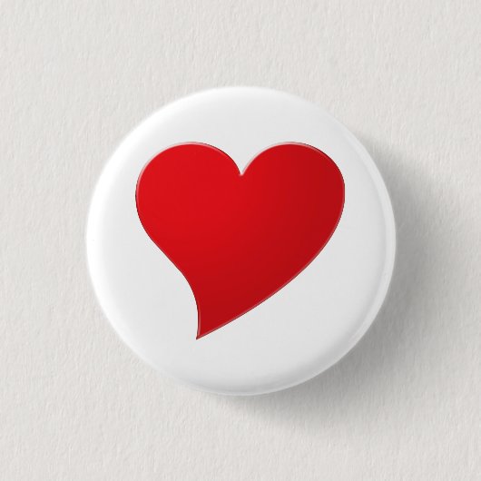 Big Red Heart, Liebe, weiß Button (Vorderseite)