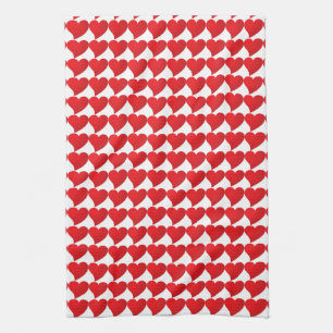 Big Red Heart, Liebe, weißer Valentinstag Geschirrtuch