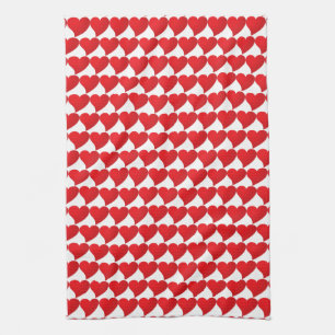 Big Red Heart, Liebe, weißer Valentinstag Geschirrtuch