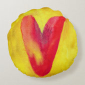 Big Red Heart Rundes Kissen (Rückseite)