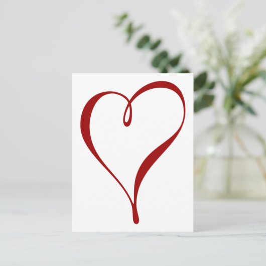 Big Red Heart Speichern Sie die Daten Postkarte (Stehend Vorderseite)