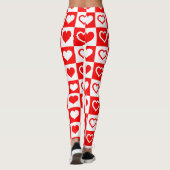 Big Red Hearts Kariert Pattern Thunder_Cove Leggings (Rückseite)