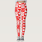 Big Red Hearts Kariert Pattern Thunder_Cove Leggings (Vorderseite)