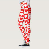 Big Red Hearts Kariert Pattern Thunder_Cove Leggings (Links)
