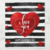 Big Red Hearts sagen "I Liebe You" Weinetiketten Weinetikett (Einzelnes Label)