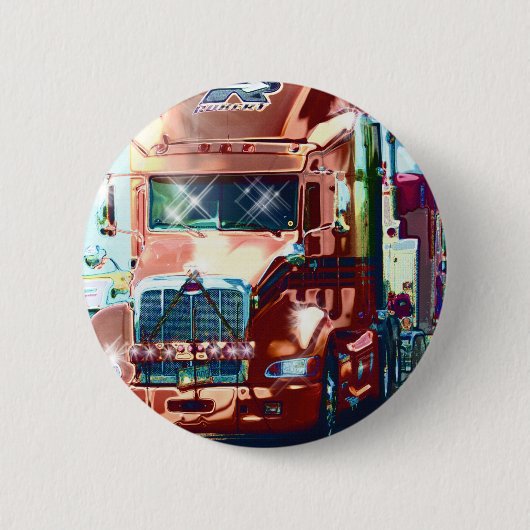 Big Red Heavy Lkw für Lkw & Lkw-Liebhaber Button (Vorderseite)